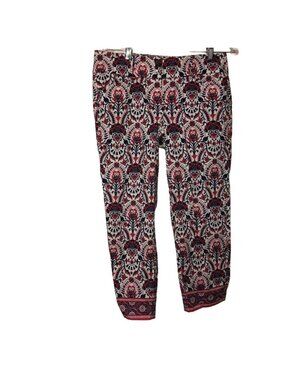 Loft Womens Original Crop Fit Patterned Pants Size 4 Floral Paisley